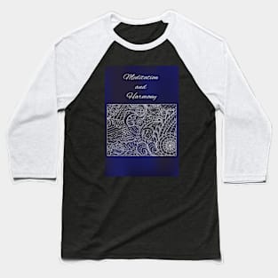 harmony white pattern on dark blue gradient Baseball T-Shirt